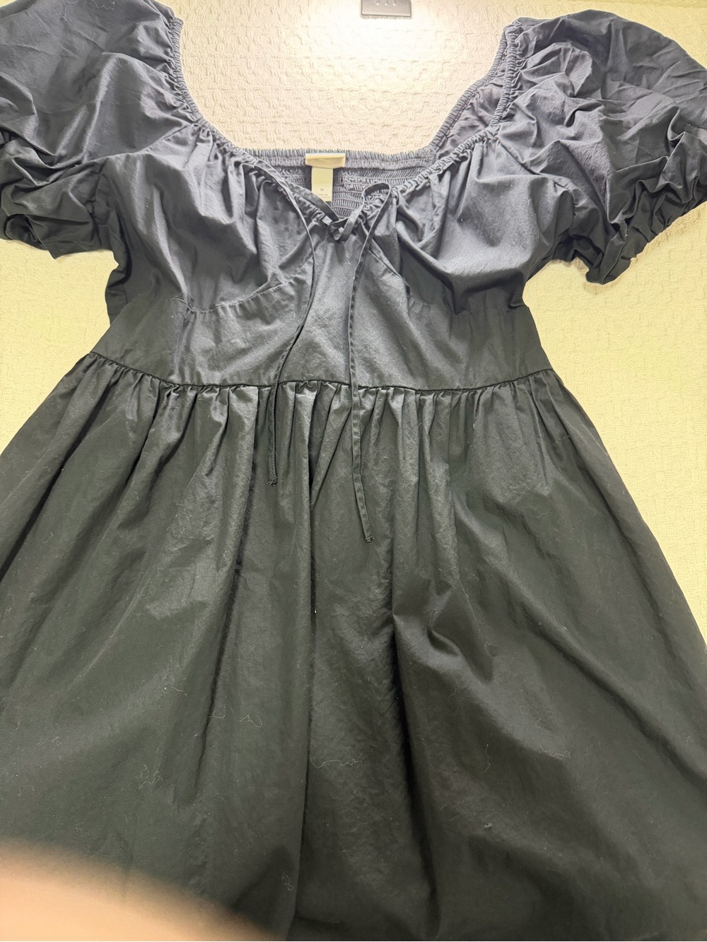 a new day Black Puff-Sleeve Mini Dress